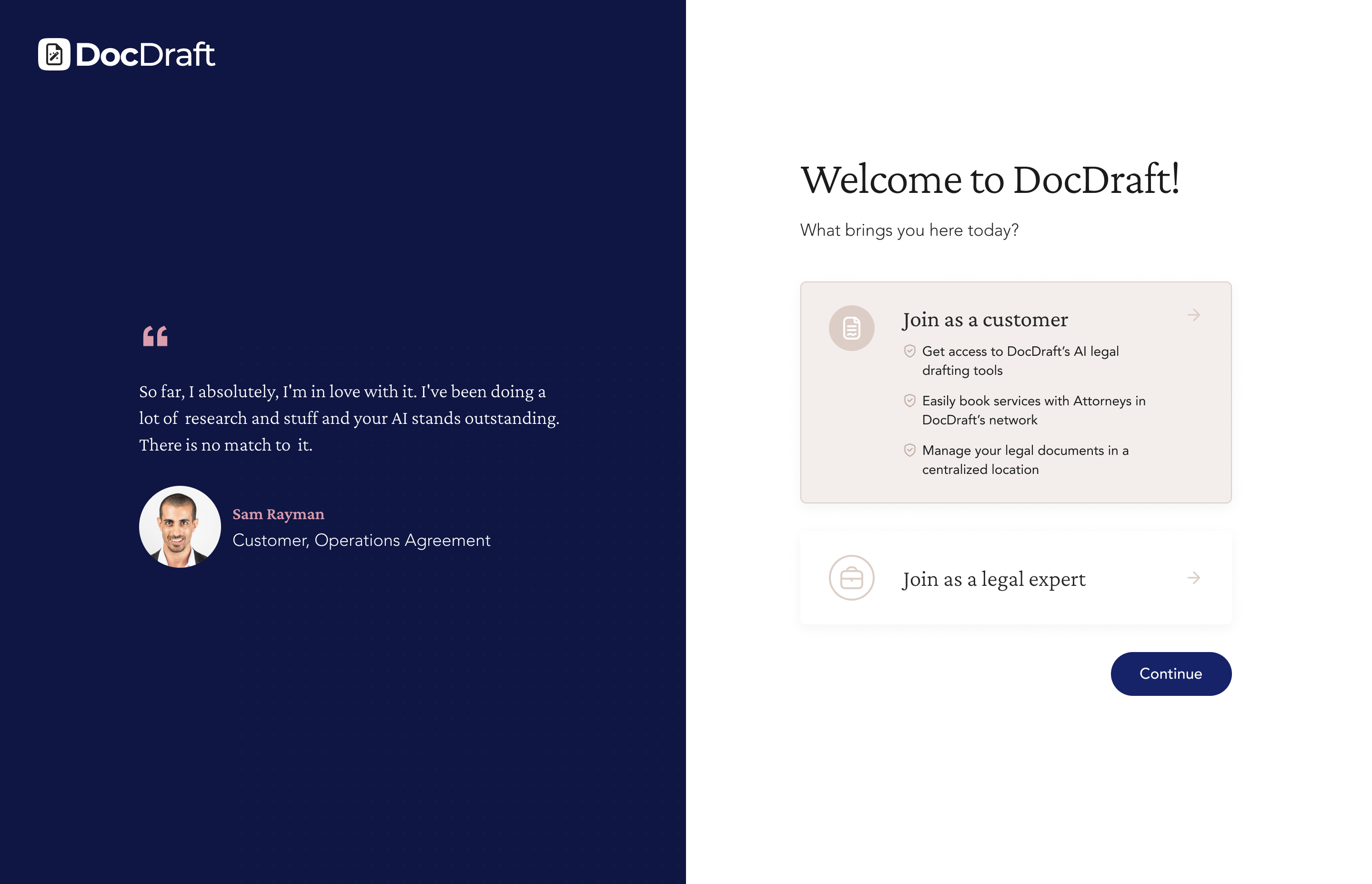 DocDraft product screenshot